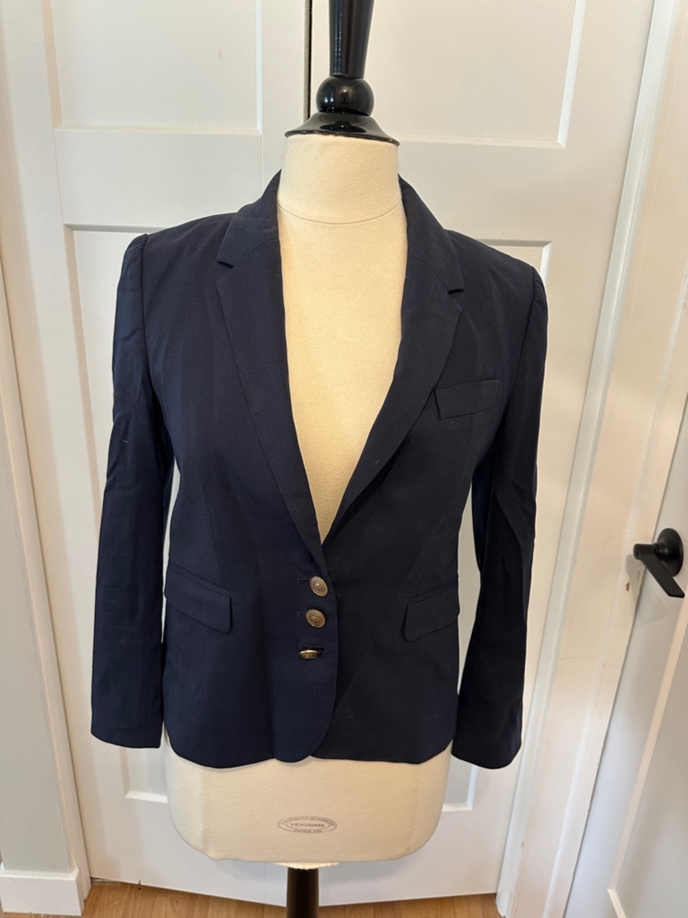 Tailored Navy Women's Three-Button Blazer